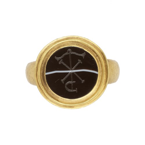 A Banded Agate Intaglio Engraved with the Chi-Rho Symbol